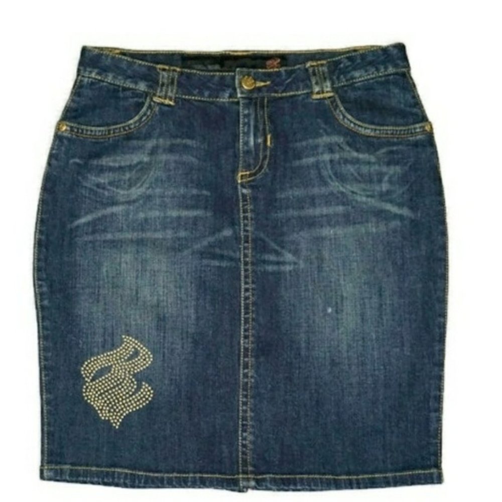 Rocawear • Belted Midi Skirt Dark Denim
